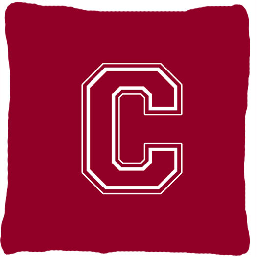 Monogramme initiale marron et blanc intérieur/extérieur Throw Pillow, C