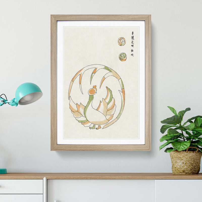 Rooster by Taguchi Tomoki - Picture Frame Painting Print, 91cm H x 60cm W x 2cm D, Oak