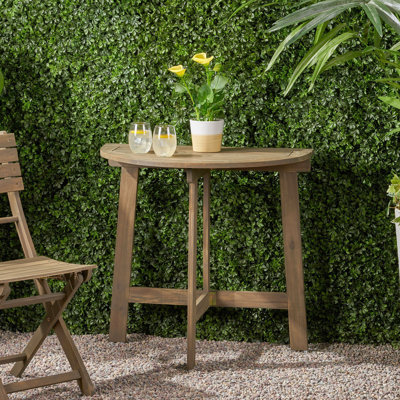 Table grise en bois, forme demi-ronde, pliable pour la table de transport en gris, idéal pour les petits espaces