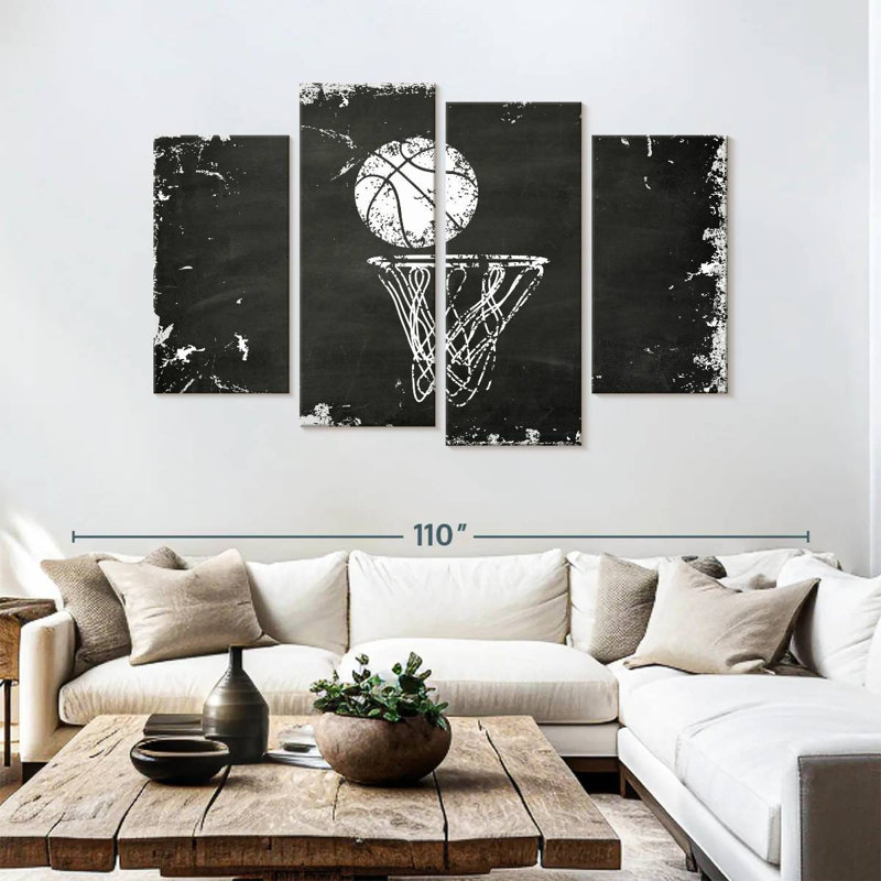 «Basketball Shot», reproduction sur toile, H 54 po x l 84 po x P 1,25 po