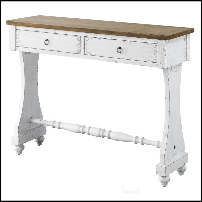 Console antique à 2 tiroirs