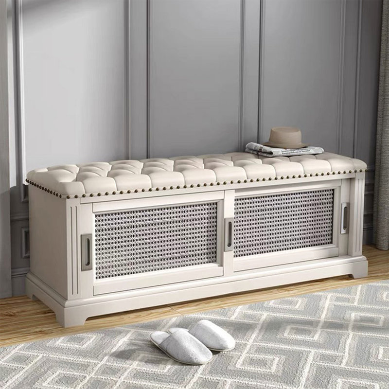 White Upholstered Bench