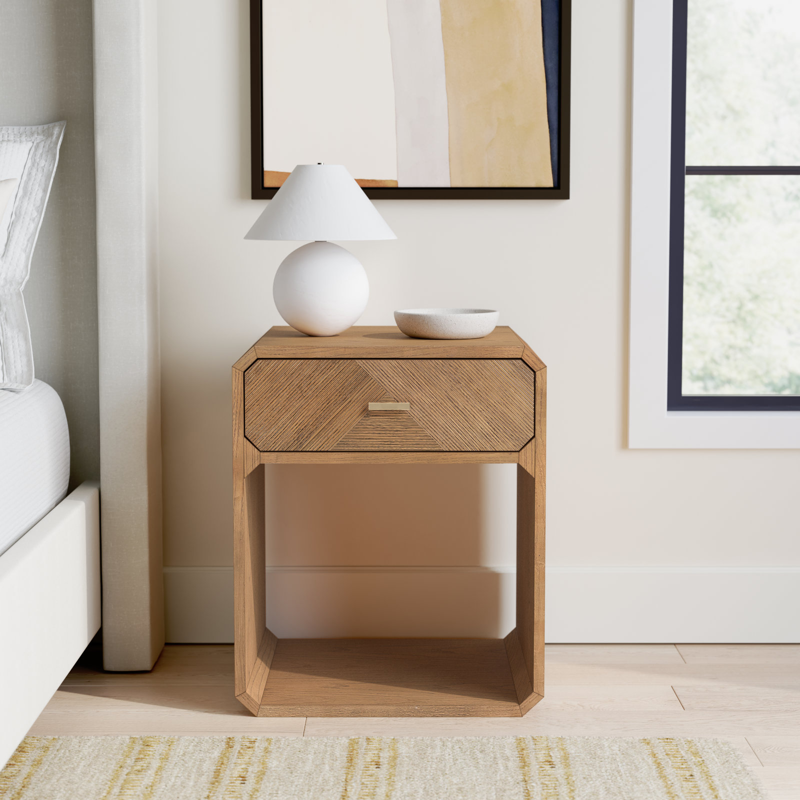 Harris 20.5" Nightstand, Natural Ash