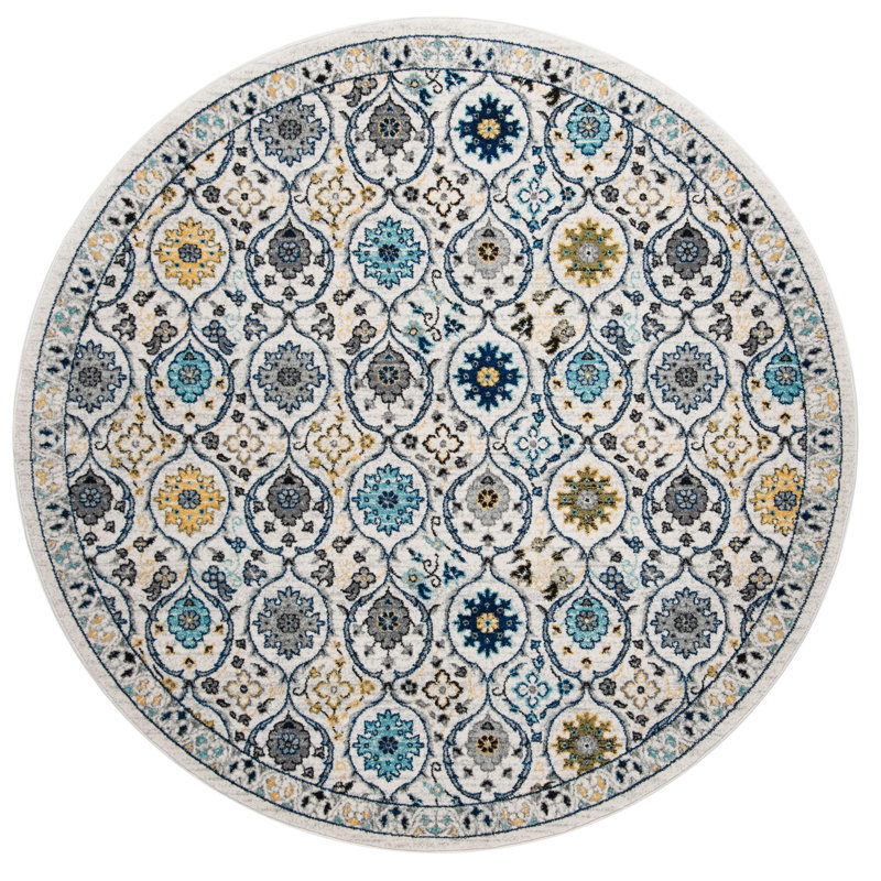 Osakis Performance Floral Rug, Round 6'7"