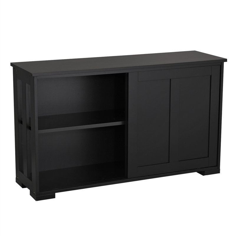 107cm Multifunctional Sideboard with Concealed Storage, Black
