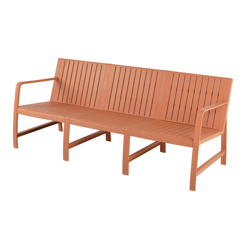 Banc de mobilier intérieur / extérieur, Crème abricot / brun