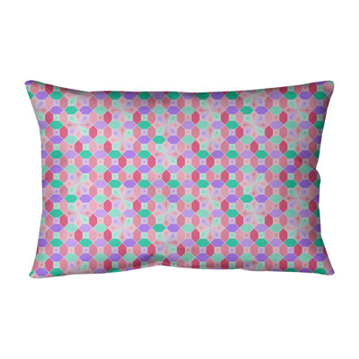 Katelyn Elizabeth Pastel Stained Glass Faux Suede Lumbar Pillow