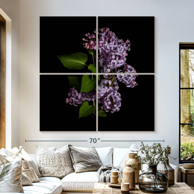 Harnek lilas dans le noir, H 57 po x l 57 po