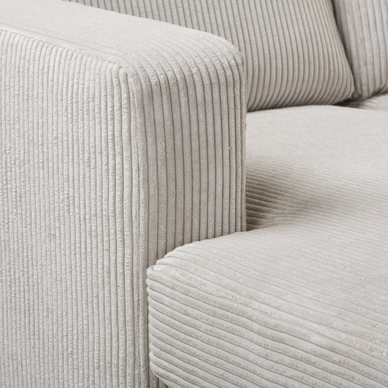 Laighla 4 Seater Sofa & Chaise, Creme, Beech, Right Hand Facing
