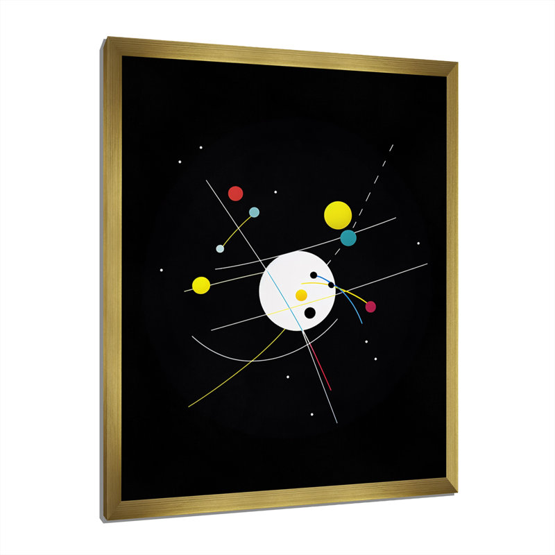 Art géométrique moderne sur toile, Cadre doré à une seule photo, H 40 po x l 30 po x P 1,5 po