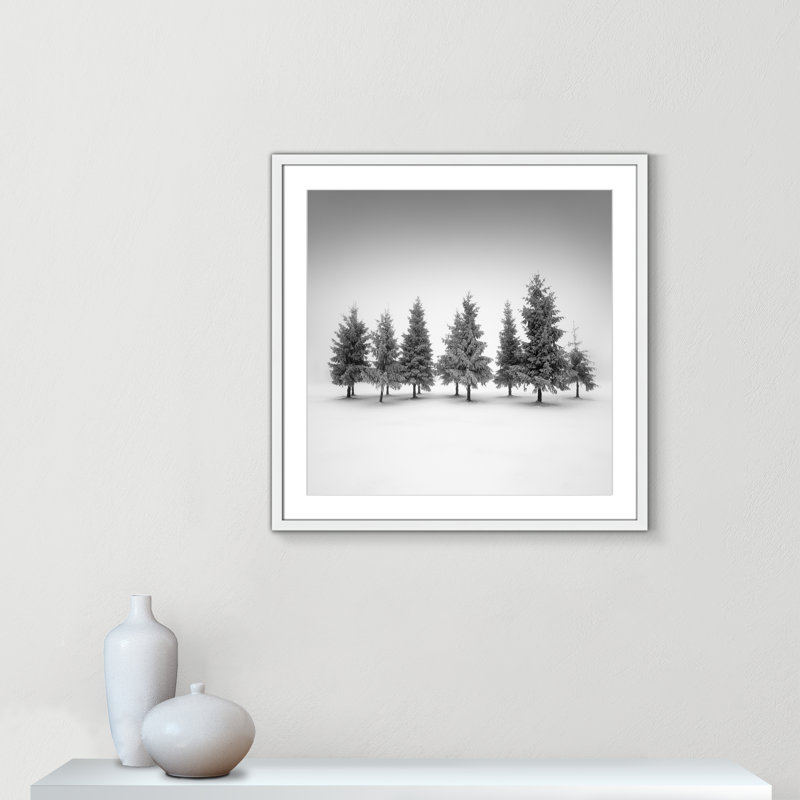 Impression d'épinette par Daniel, Blanc satiné, L 27,5 po x H 27,5 po, Imprimé mat