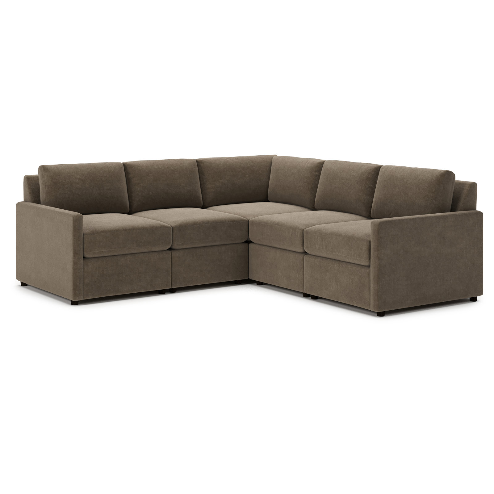 Damari 99" 5 - Piece Modular Corner Sectional, Andrew Driftwood Performance Chenille