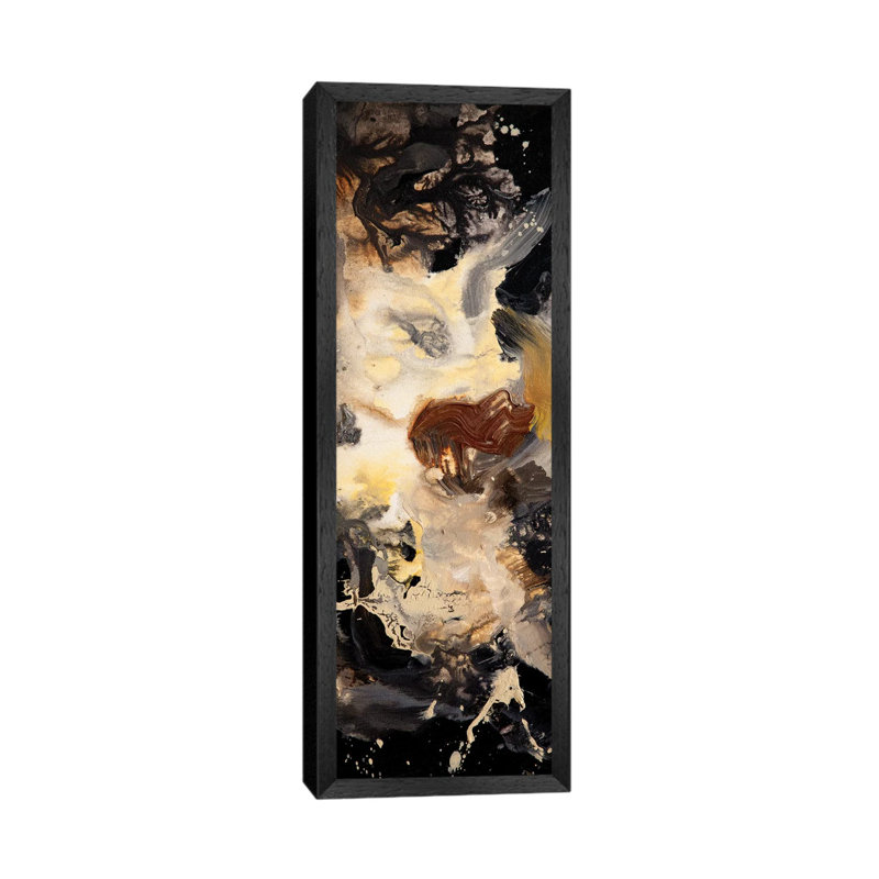 Starry Night Panel II 1 Piece Panoramic Wall Art on Canvas, 30.48 cm H x 91.44 cm W, Black Framed