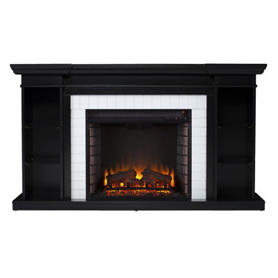 Shilpa 54.75'' W Black Electric Fireplace