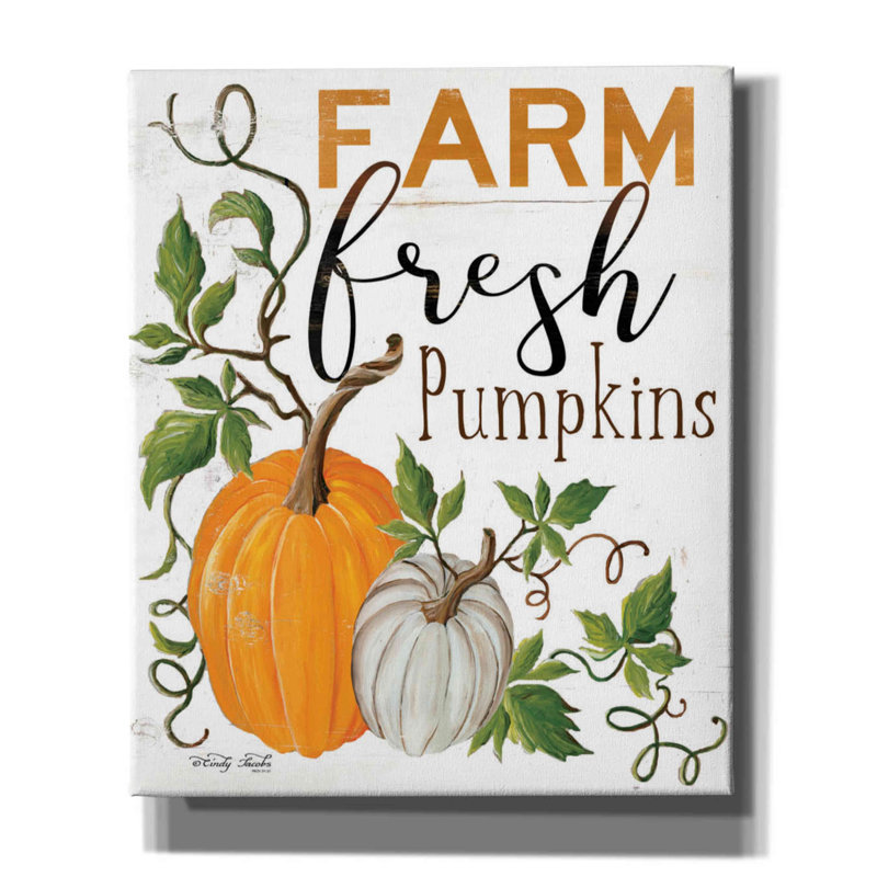 «Farm Fresh Pumpkins» par Cindy Jacobs, art mural sur toile, H 24 po x l 20 po x P 0,75 po