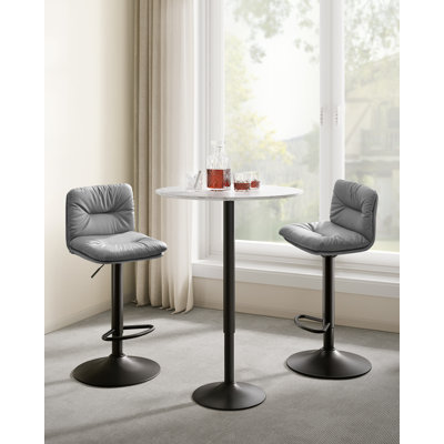 Brookridge Swivel Upholstered Adjustable Height Counter Stool with Metal Frame