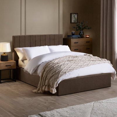 Linen Upholstered Ottoman Bed Frame