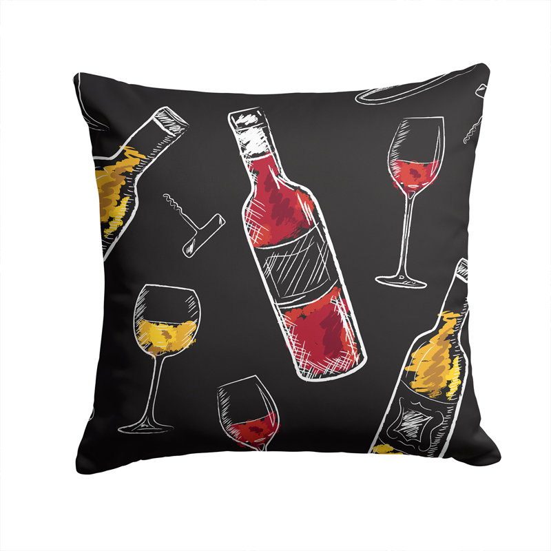 Outdoor Throw Pillow, Black/Red, 14" x 14"