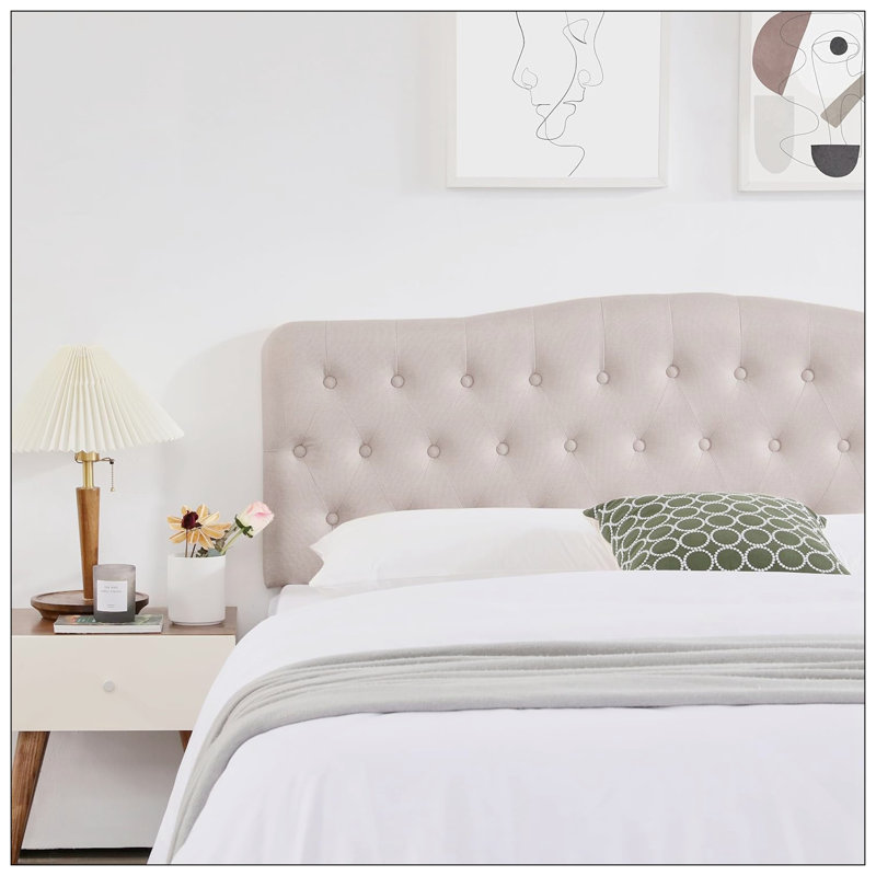 Tête de lit tapissier Stephfan, Grand, Beige