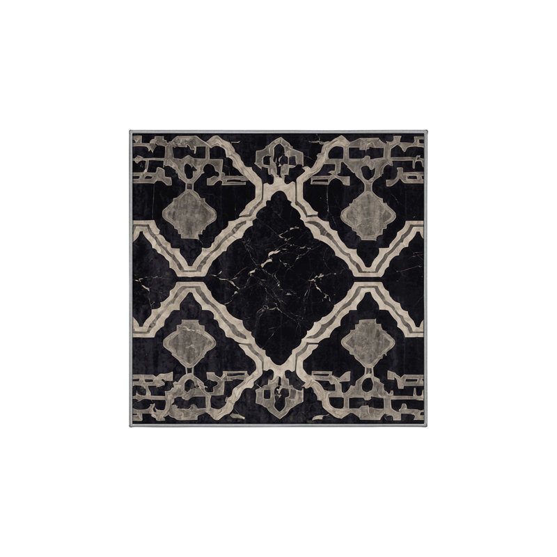 Tapis gris soyeux et moelleux, Carré 7 pi