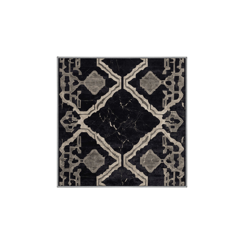 Tapis gris soyeux et moelleux, Carré 5 pi