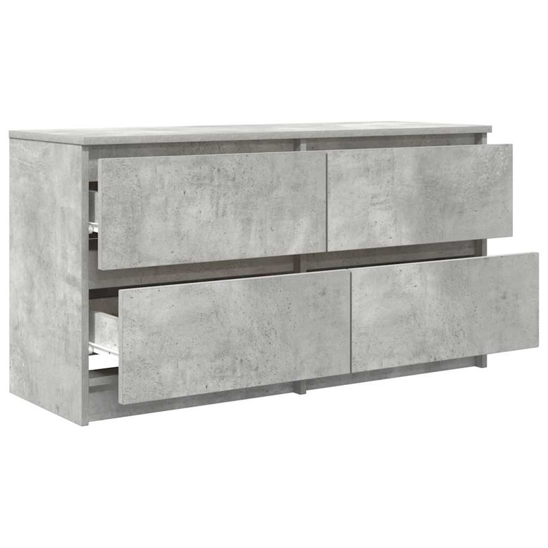 TV Cabinet 100X35x54 Cm Engineered Wood, Concrete Grey