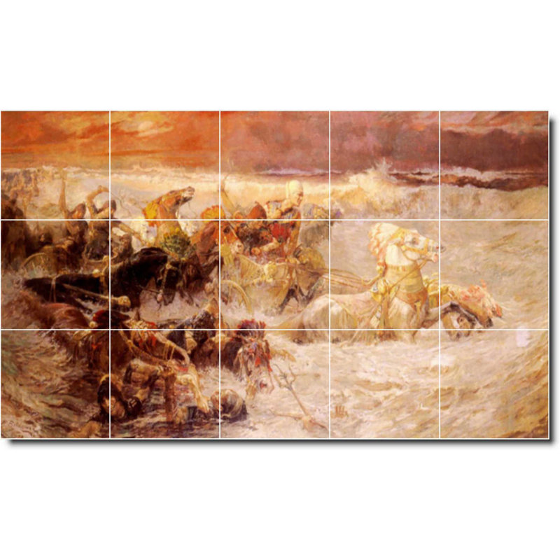 Carreau de céramique décorative 36 po x 24 po 6 po x 6 po, Village 01091
