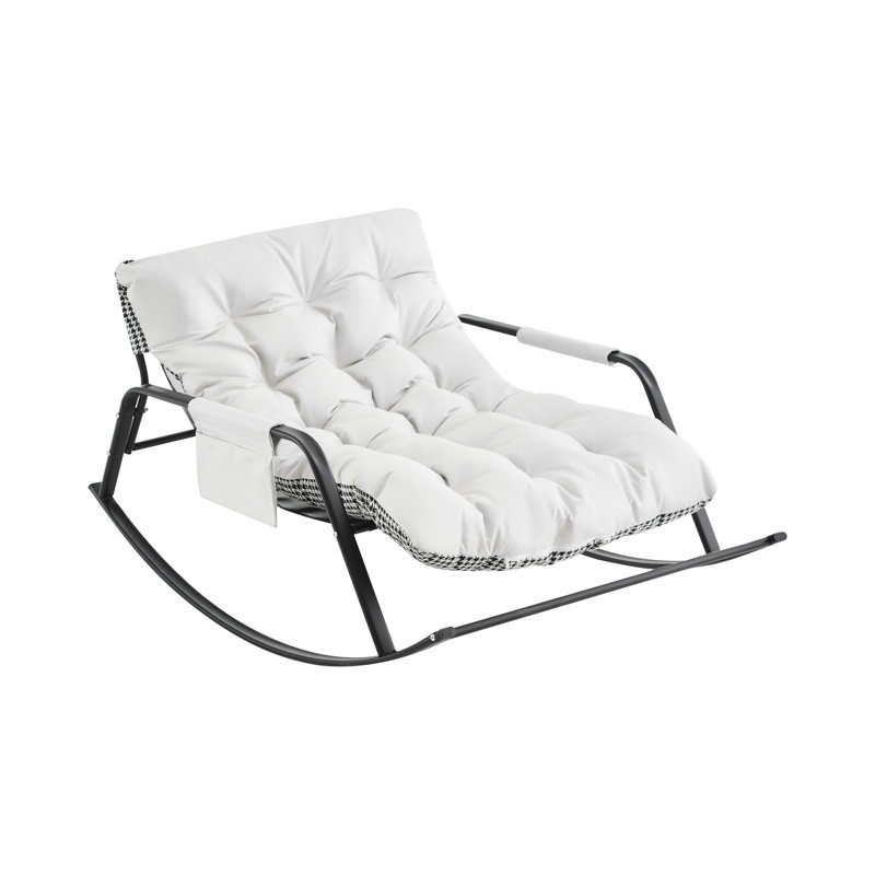 Chaise berçante inclinable très large rembourrée en tissu d'ameublement coulissant inclinable en Pu