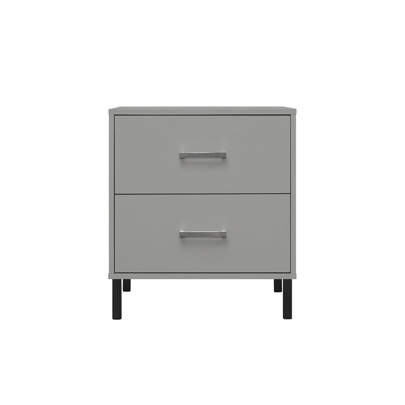 55.12cm W Particle Board / Chipboard Bedside Table, Grey