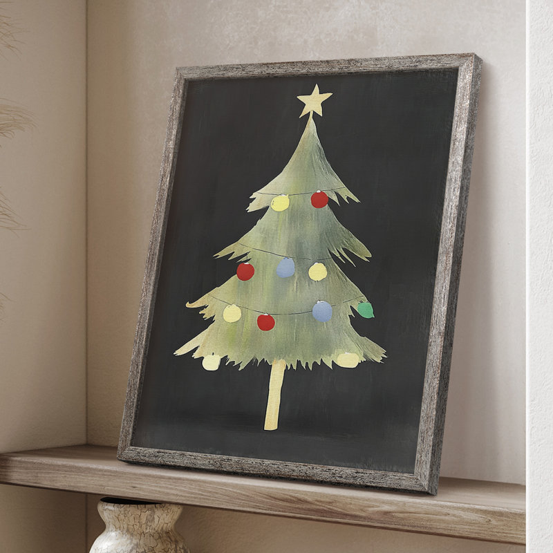 «Christmas Holiday Art», reproduction encadrée en bois massif, H 11 po x l 9 po