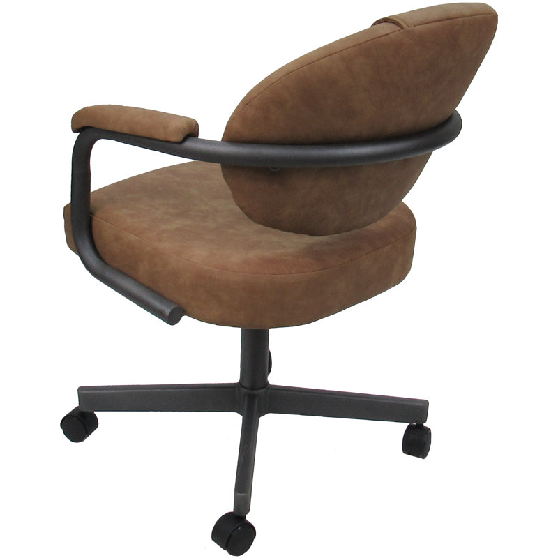18'' H Upholstered Metal Armchair, Gray