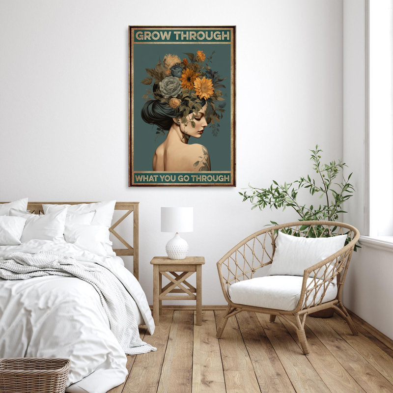 Flowers Grow Through - 1 pièce, reproduction d'art graphique sur toile tendue, H 36 po x l 24 po x P 1,25 po