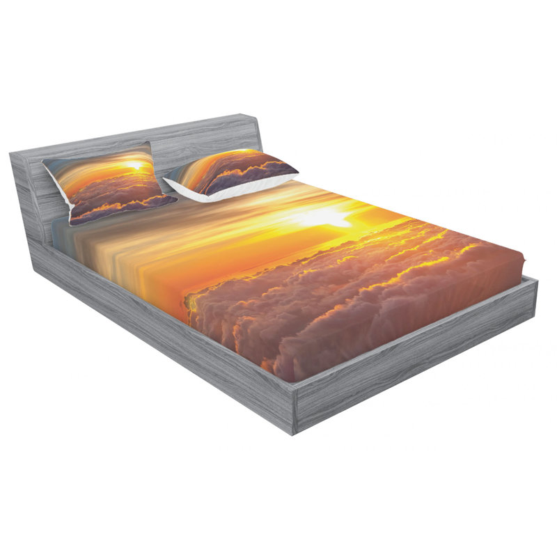 Clouds Microfiber Sheet Set, Full Sheet Set with Fitted Sheet
