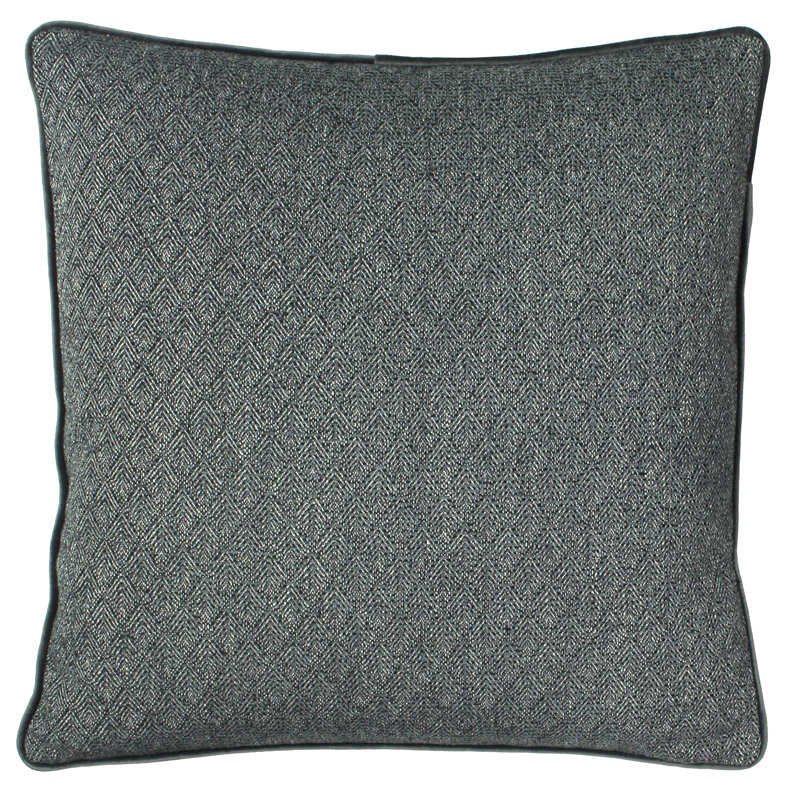 Geometric Square Throw Cushion, Grey