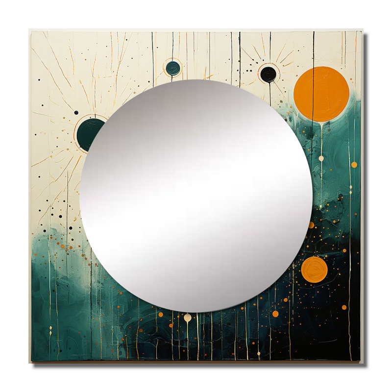Art mural miroir de salon Gervase - Abstract Collages, 23 po x 23 po