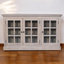 Armoire en bois massif à triple vitrage délavé à la pierre, beige