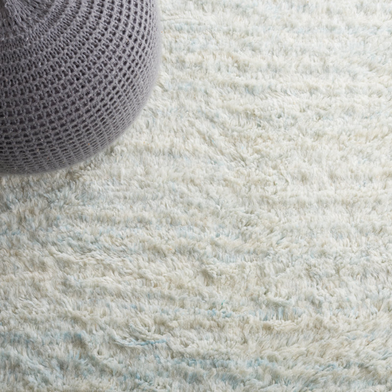 Elizzie Hand Tufted Wool/Cotton Solid Color Rug in Light Blue, Rectangle 5' x 8'