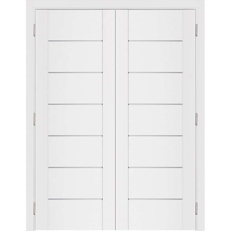 Double porte intérieure stratifiée blanc doux pré-suspendu Stile 009, Réversible, 56 po x 80 po