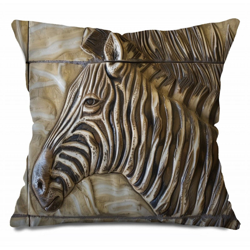 Coussin Trendy, H 14 po x l 14 po, Noir / blanc / gris