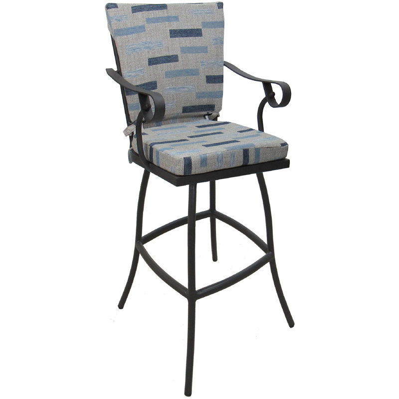 Tabouret de comptoir d'extérieur en aluminium thermolaqué 26,00 po Niera, Beige, 30"