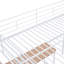 Lit mezzanine double en métal avec bureau et échelle de rangement latérale