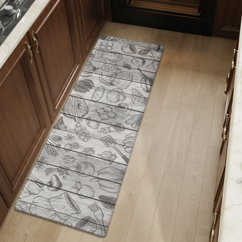Finnlie Ant-Fatigue Non-Skid Kitchen Mat, Runner 2' x 4'11", Gray