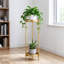 Support pour plante, support de pot de fleur en métal avec plateaux de présentation amovibles, support de rangement polyvalent et table de canapé pour une utilisation intérieure et extérieure