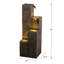 Fontaine en cascade texturée en bois 34 "pour l'intérieur et l'extérieur