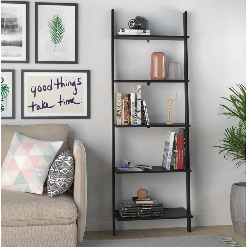 Anikin Ladder Bookcase, Black