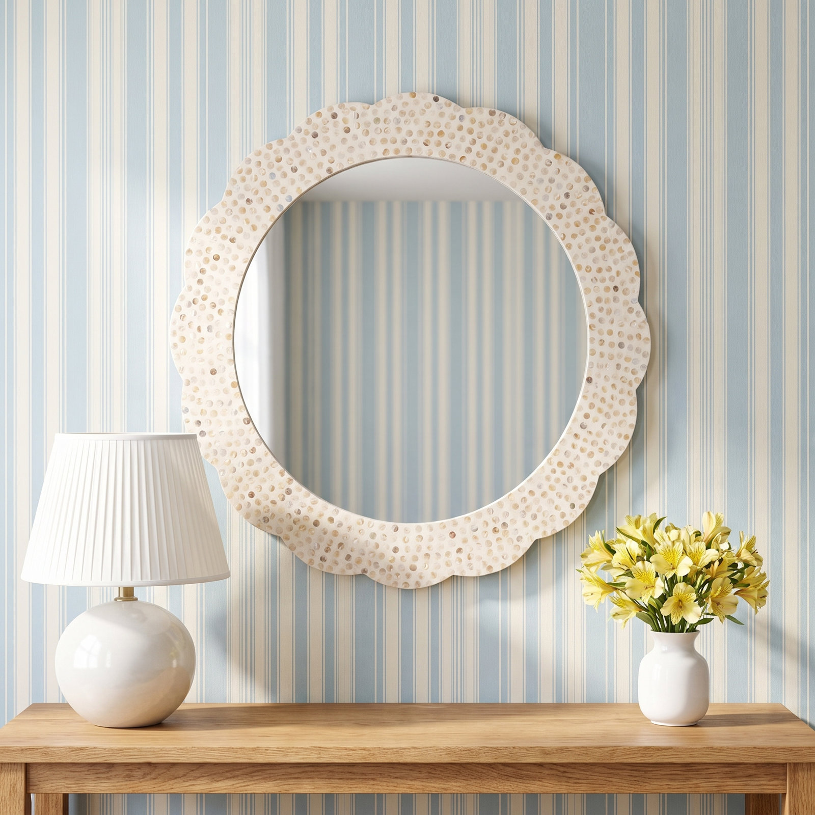 32" Capiz Shell Mirror