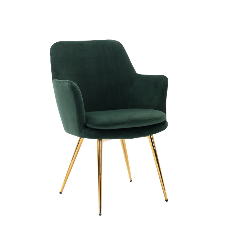 Reyansh Velvet Armchair, Green Velvet