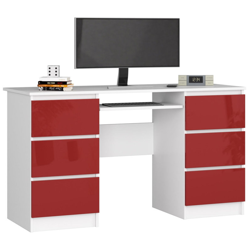 Eldrin Computer Desk, Red Gloss