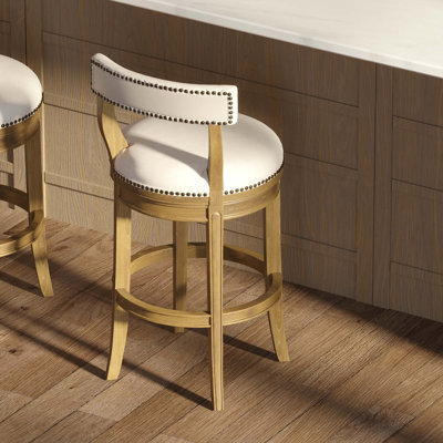 Automatic Return Bar Stool with Curved Design and Upholstered Comfort