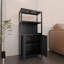Armoire de rangement autoportante en bambou avec 2 portes - 2 tablettes ouvertes et intérieures, organisateur de plancher multi-espaces pour la salle de bain, la cuisine, le salon, le vestibule-1465043709